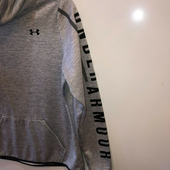 Under Armour Women Medium Gray Loose Fit Pullover Coldgear Sweatshirt Thumbholes - Picture 5 of 11